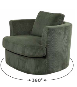 VI Charlotte Fabric Upholstered Swivel Chair