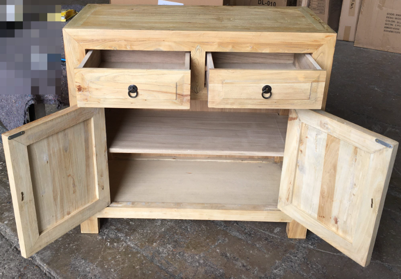 MF Chinese Antique Reproduction 2-Drawer 2-Door Cabinets