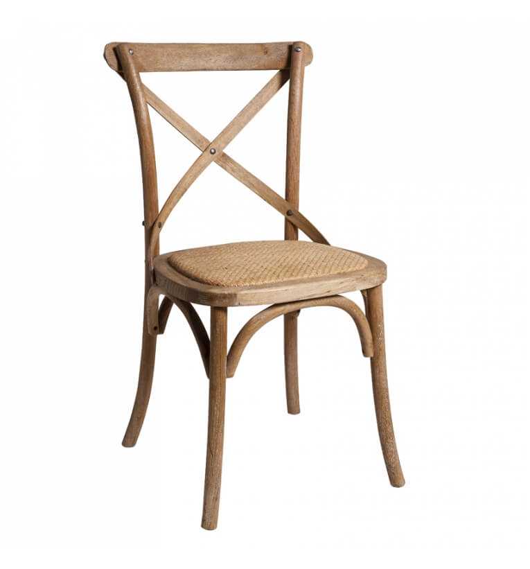 MF Cross Back Rattan Seat Oak Chair