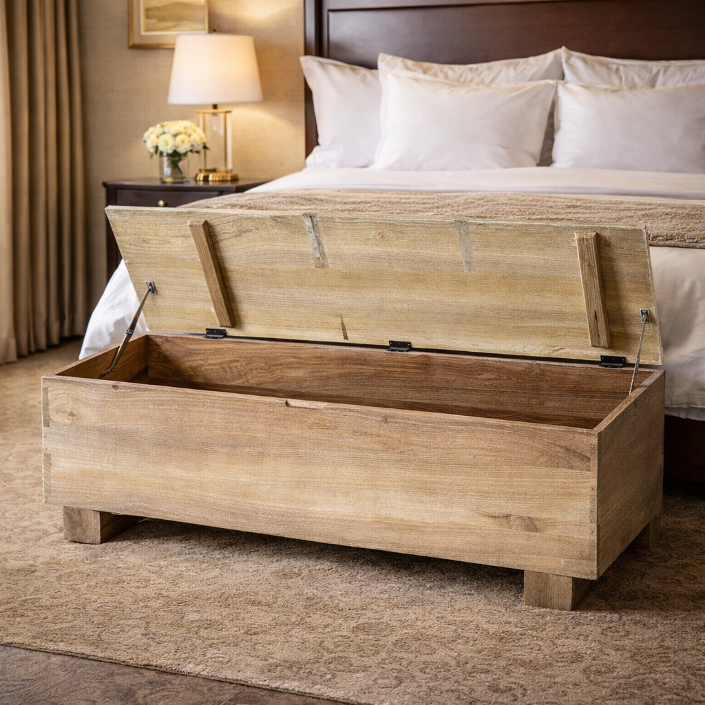 MF Block Solid Timber Storage Bench