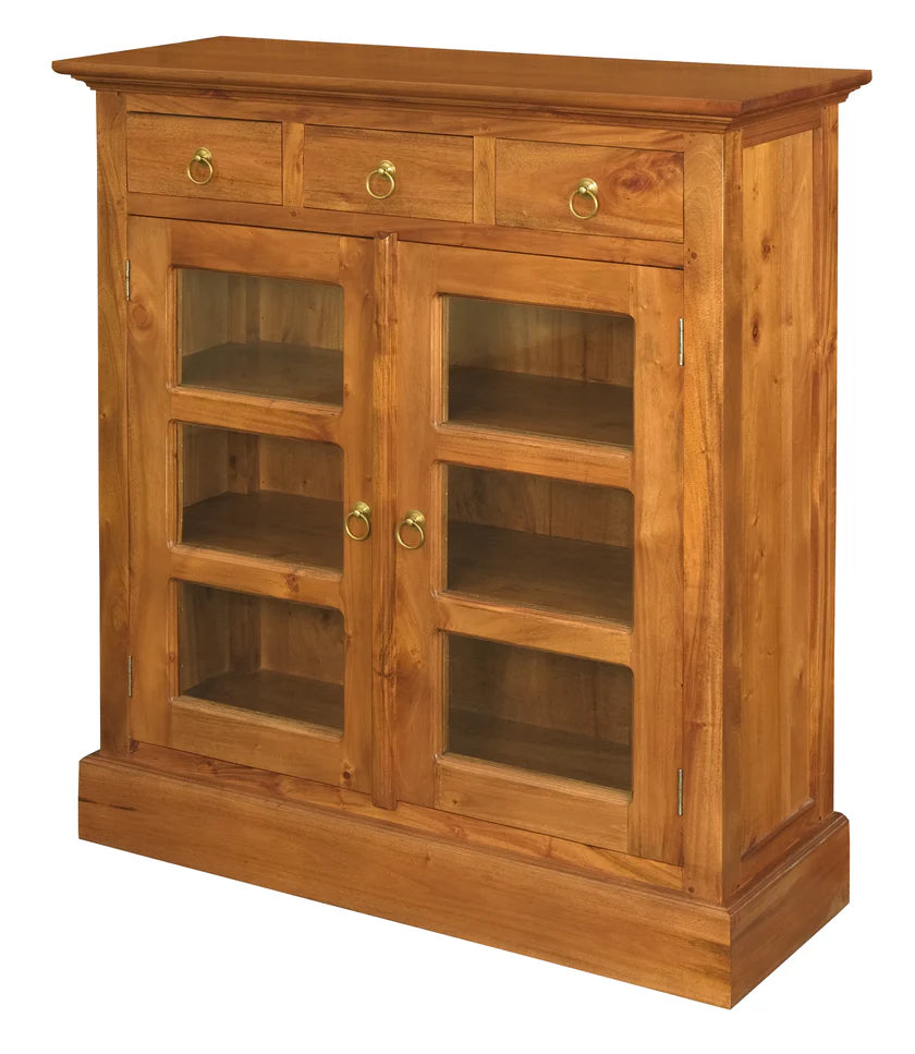 CT Tasmania Solid Timber 3 Drawer 2 Door Display Cabinet
