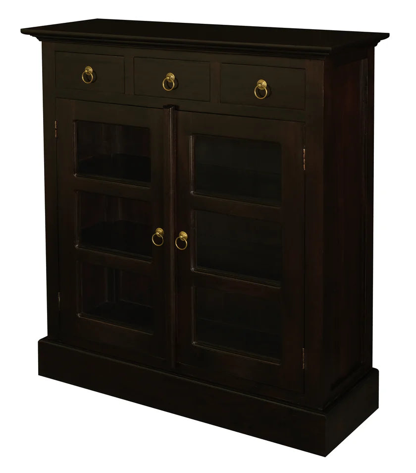 CT Tasmania Solid Timber 3 Drawer 2 Door Display Cabinet