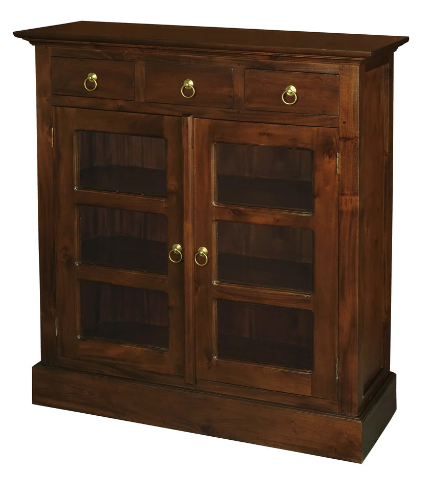CT Tasmania Solid Timber 3 Drawer 2 Door Display Cabinet