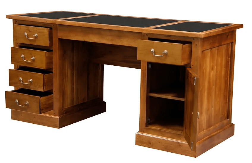 CT Tasmania Solid Timber 1 Door 6 Drawer Executive Desk