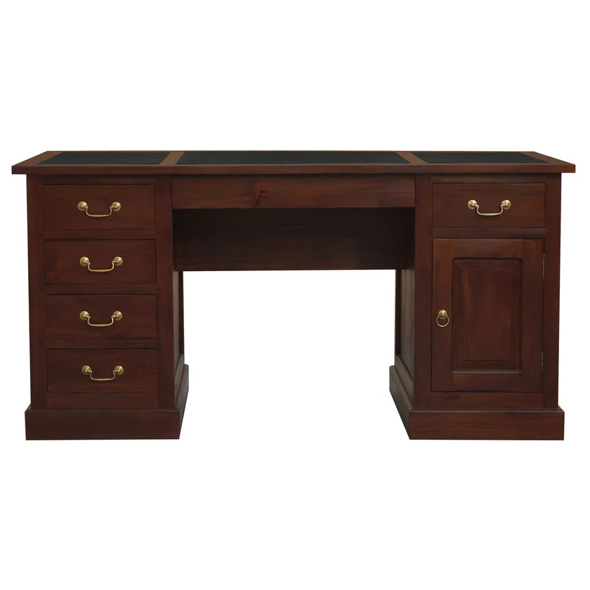 CT Tasmania Solid Timber 1 File Door 6 Drawer Executive Desk