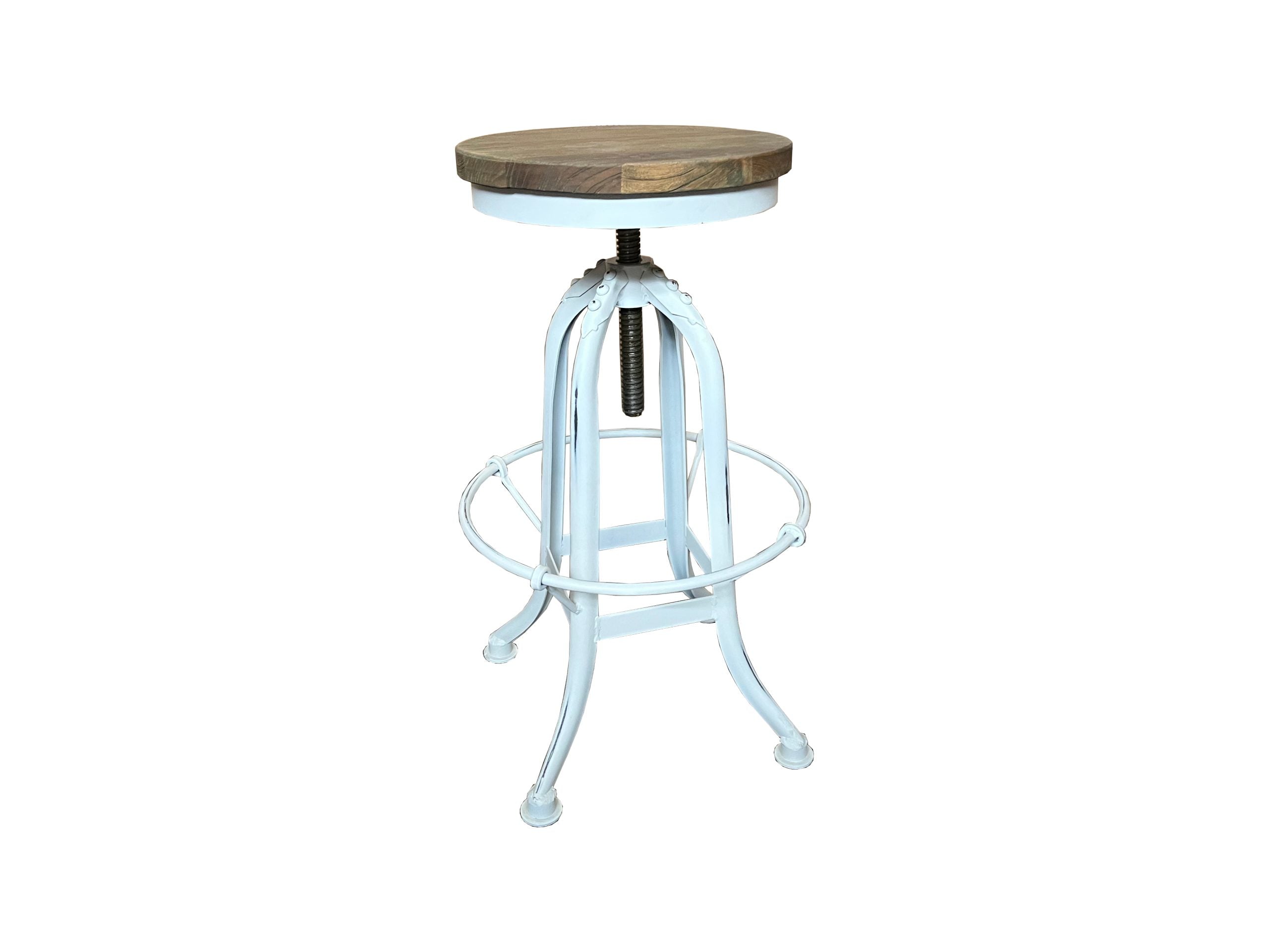 MF Industrial Iron Solid Timber Top Metal Leg Bar Stool