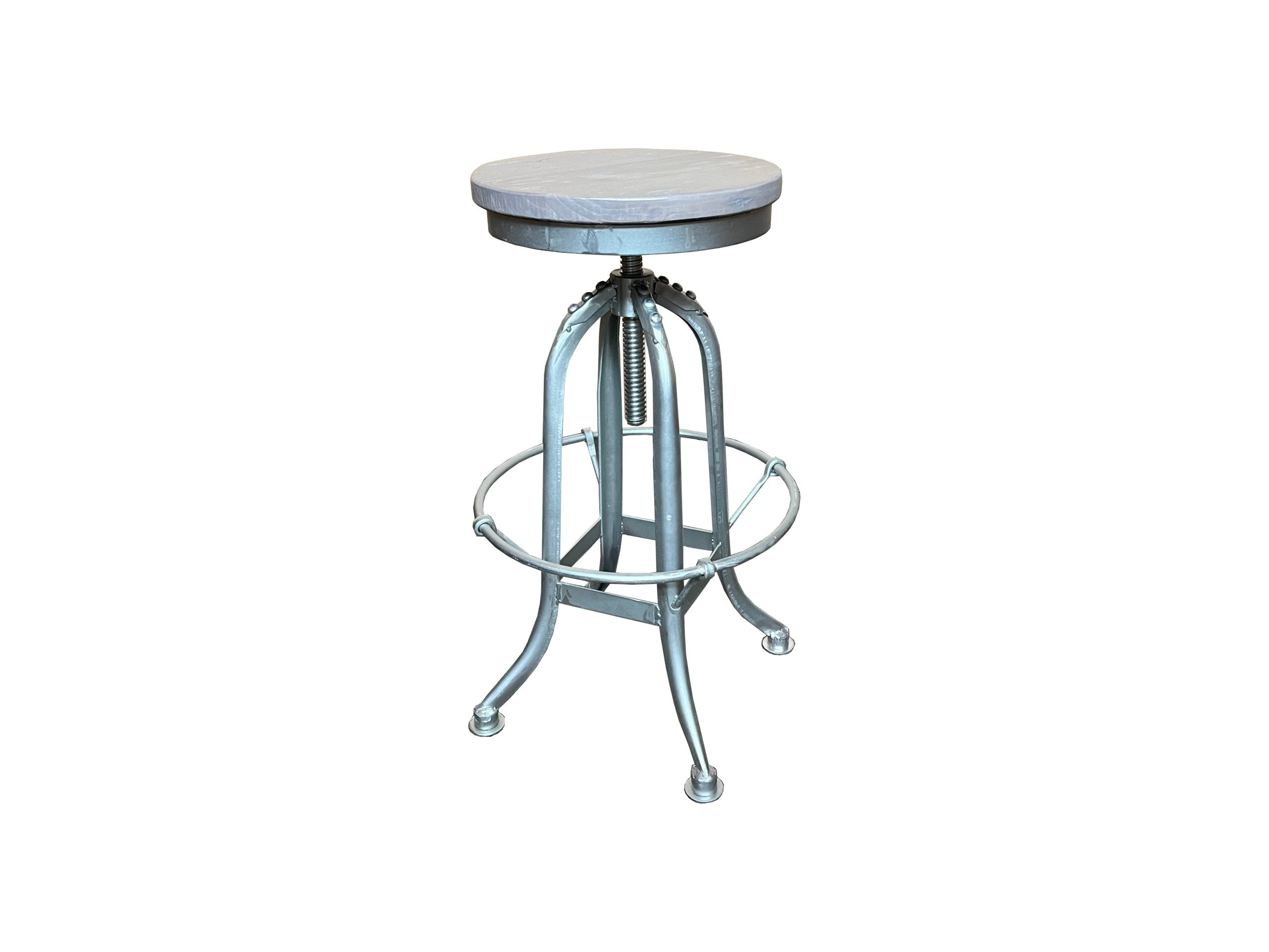 MF Industrial Iron Solid Timber Top Metal Leg Bar Stool