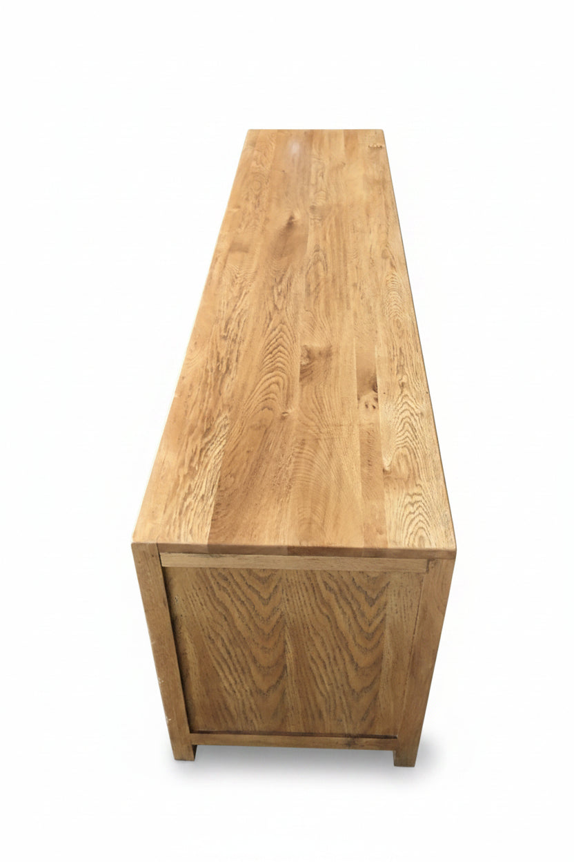 MF Solid Oak Timber 3-Drawer Entertainment Unit