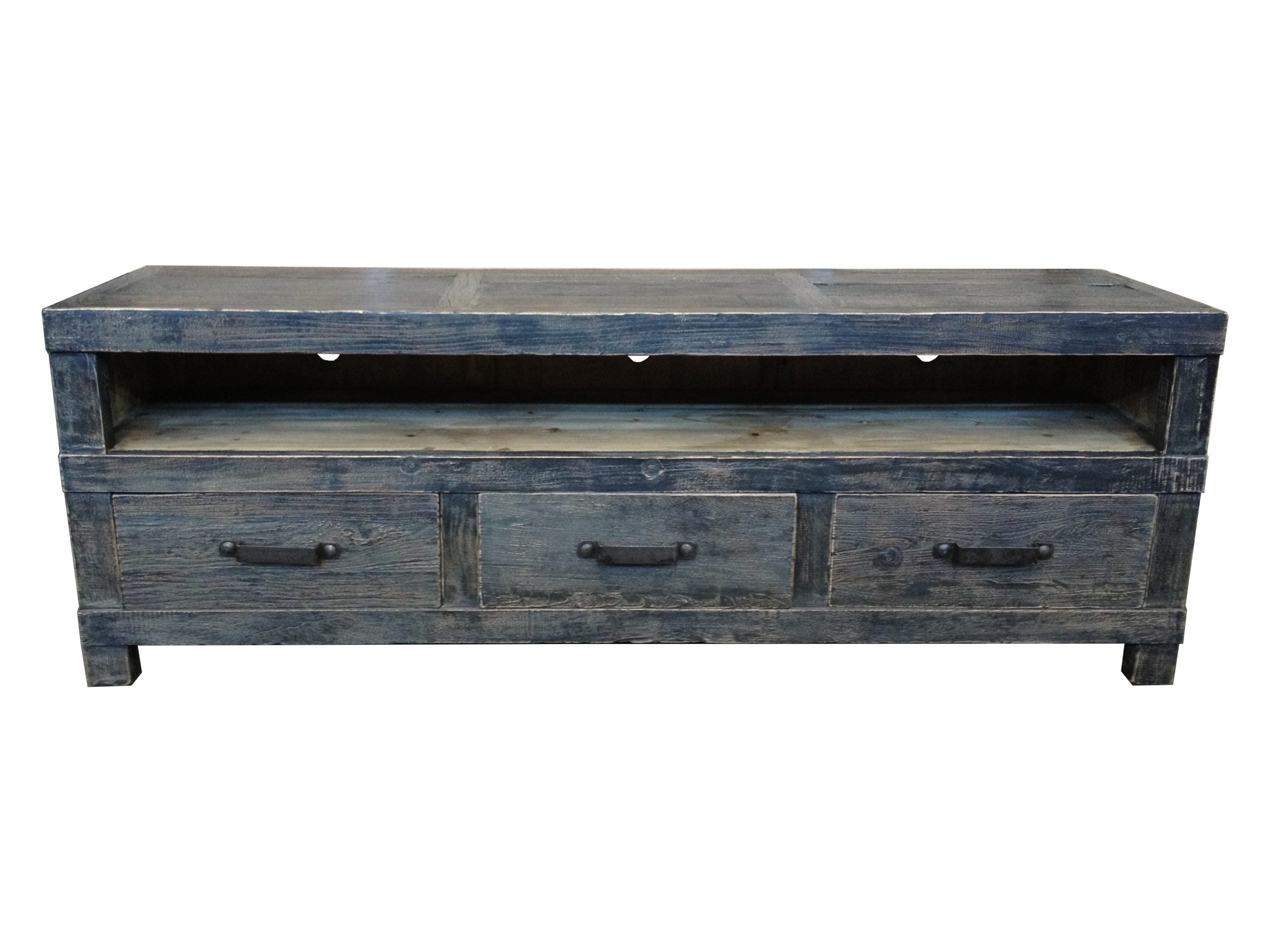 MF Industrial Iron Recycled Timber 3 Drawer Entertainment unit