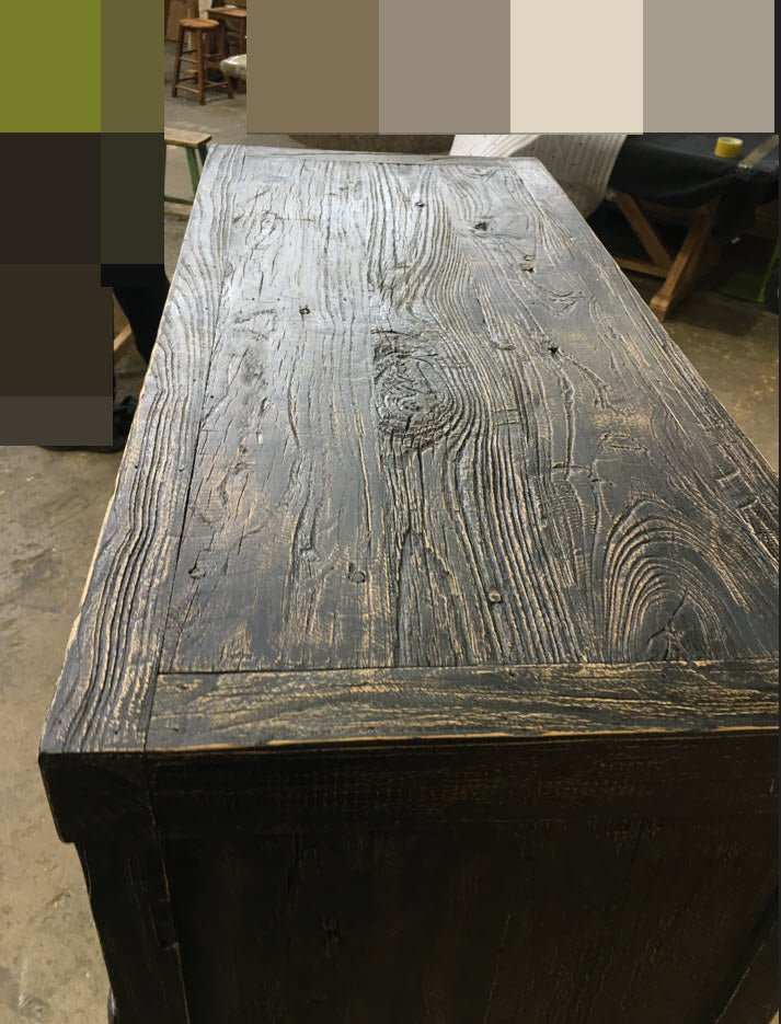 MF Industrial Iron Recycled Timber 10 Drawer Chest