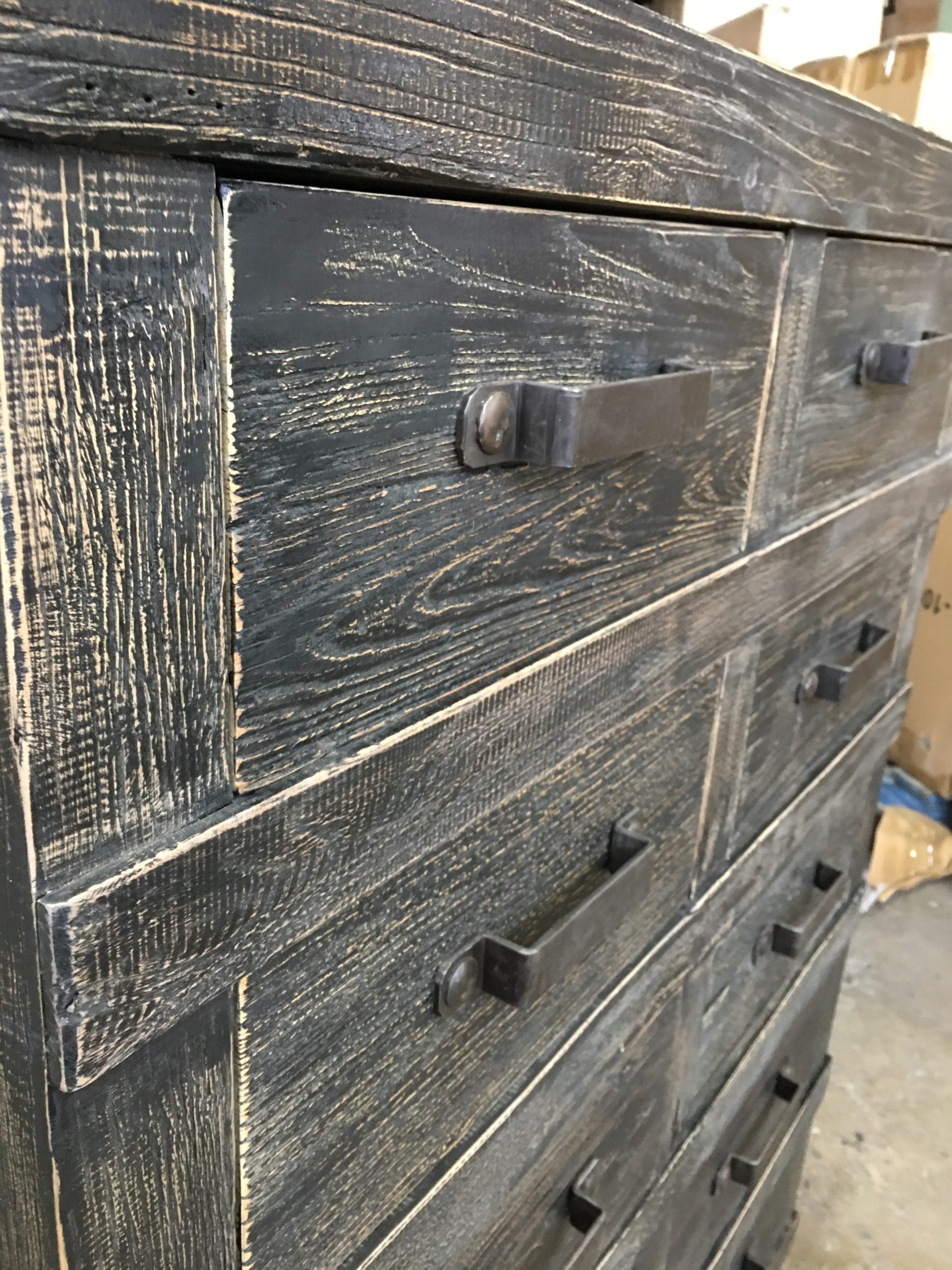 MF Industrial Iron Recycled Timber 10 Drawer Chest