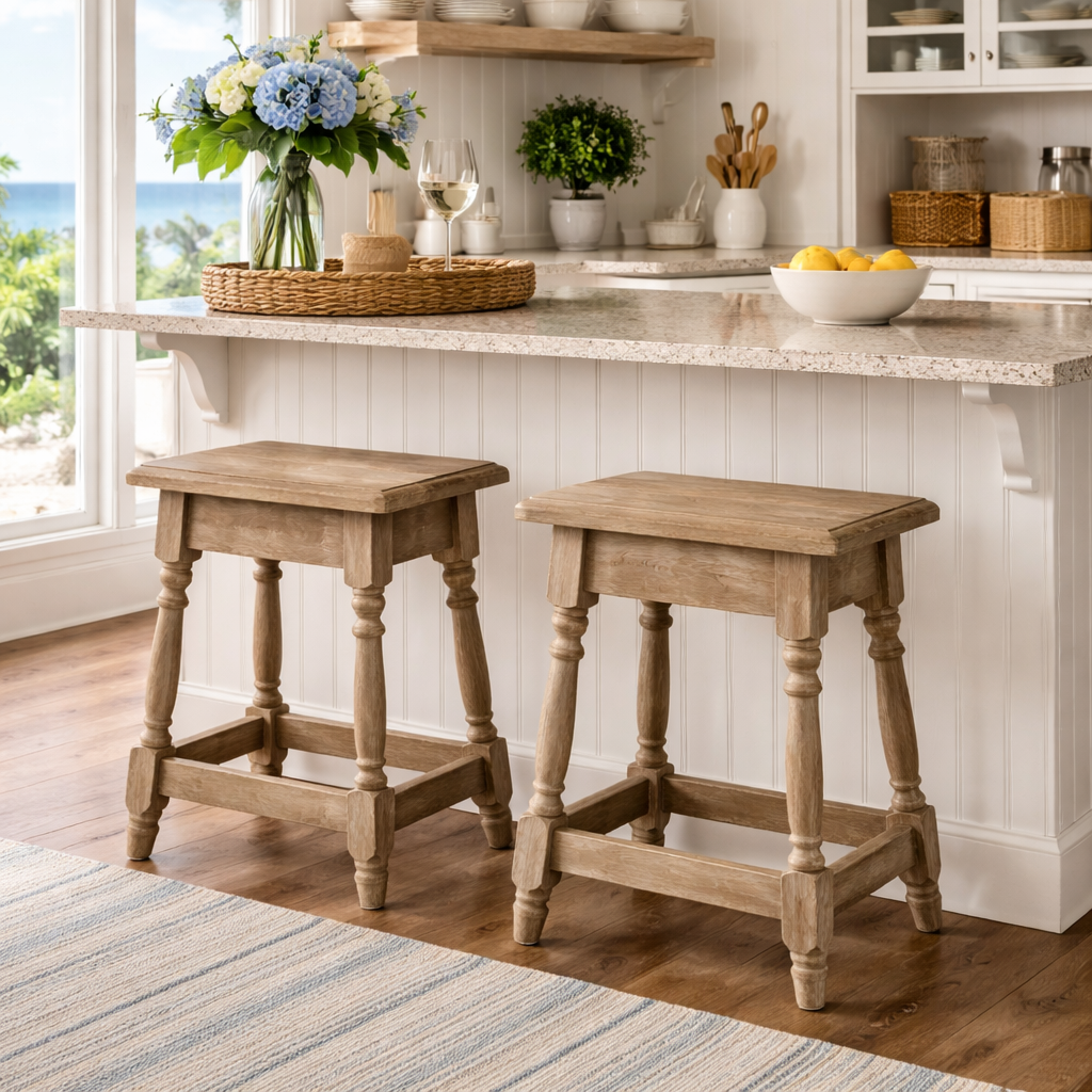 MF Charles Solid Recycled Timber Dining Stool