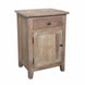 MF Recycled Elm Timber 1 Drawer 1 Door Bedside Cabinet