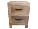 MF Industrial Iron Recycled Timber 2 Drawer Bedside Table