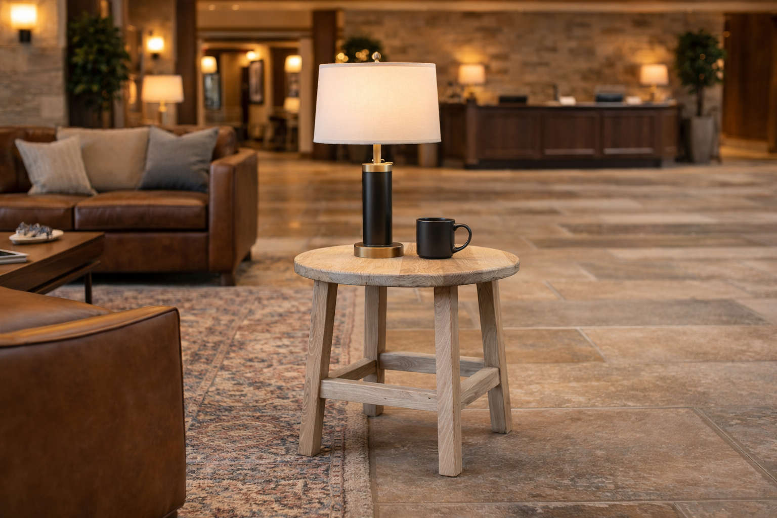 MF Pioneer Solid Timber Round Side Table
