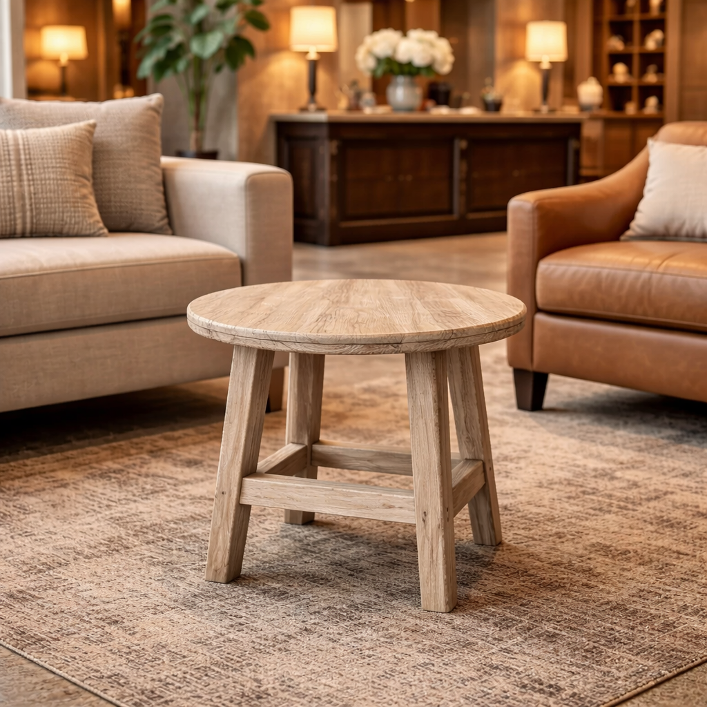 MF Pioneer Solid Timber Round Side Table