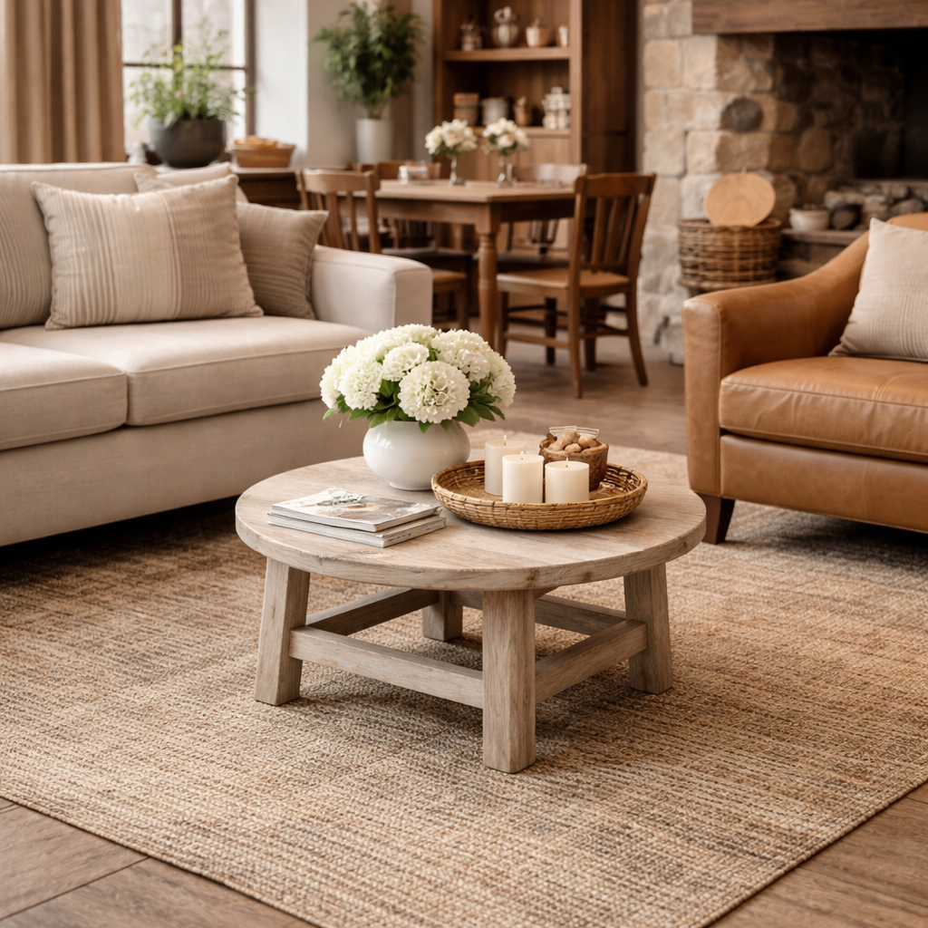 MF Pioneer Solid Timber Round Coffee Table