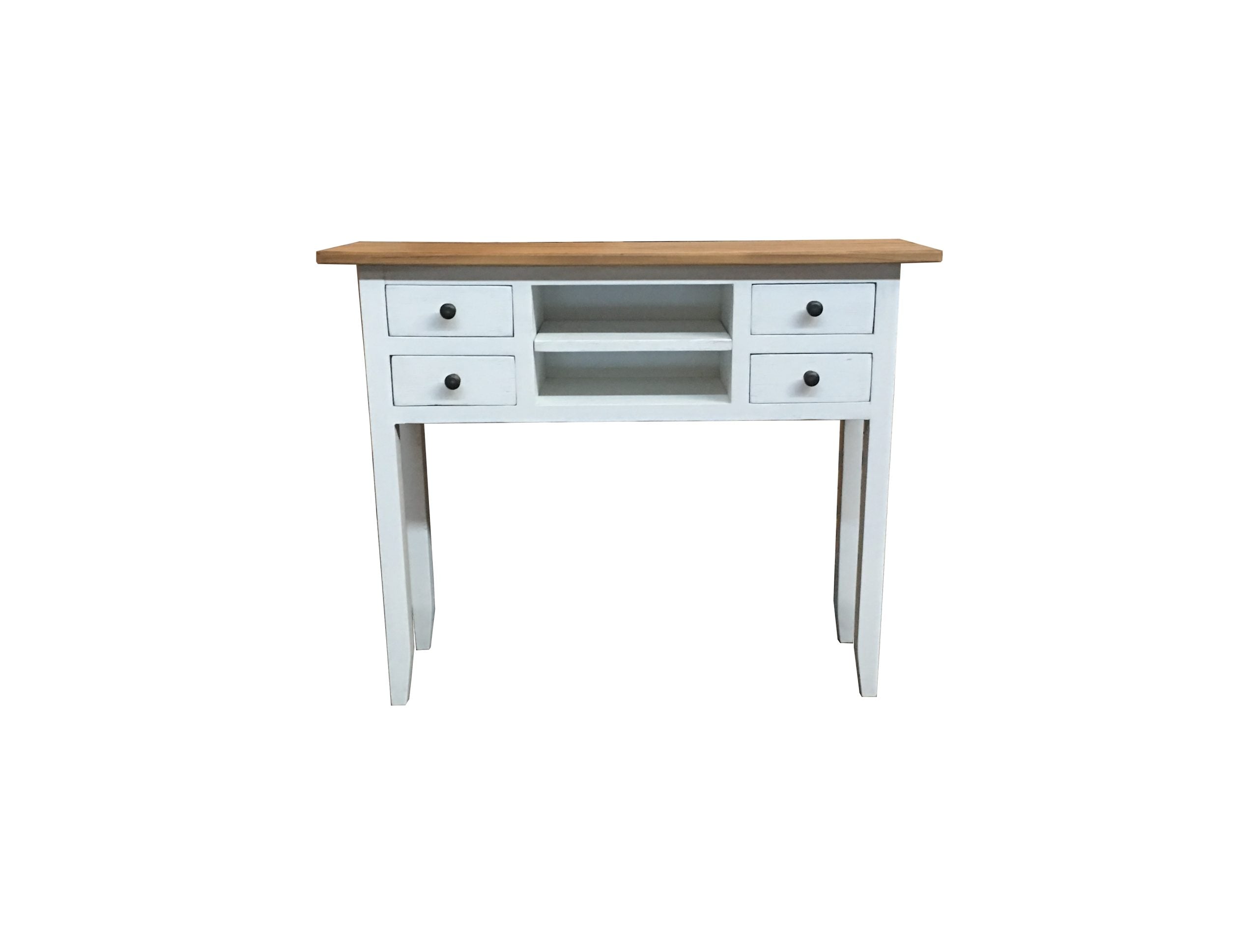MF Bambi Recycled Elm Timber 4 Drawer 2 Shelf Hall Table