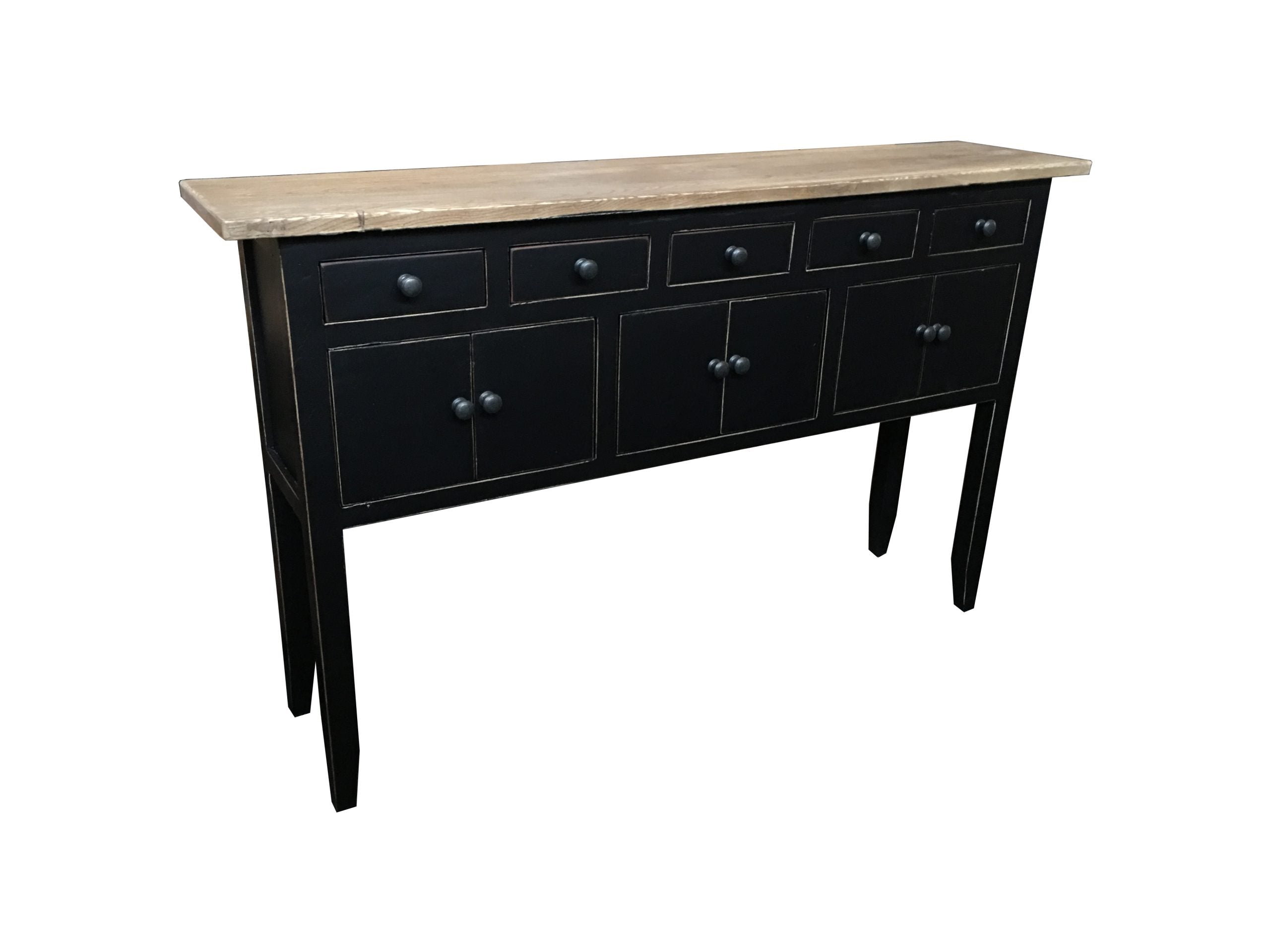 MF Rudolph Recycled Timber 5 Drawer 6 Door Hall Table