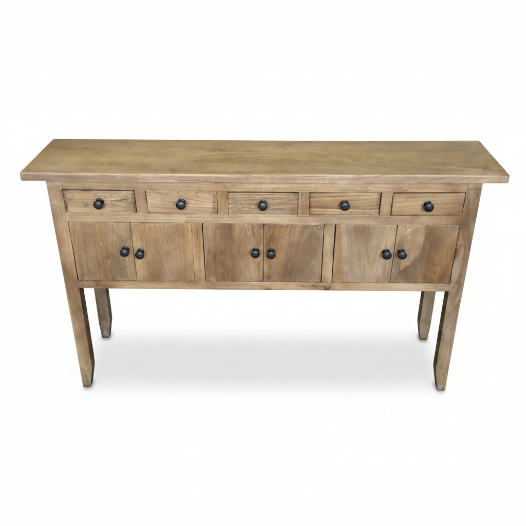 MF Rudolph Recycled Timber 5 Drawer 6 Door Hall Table
