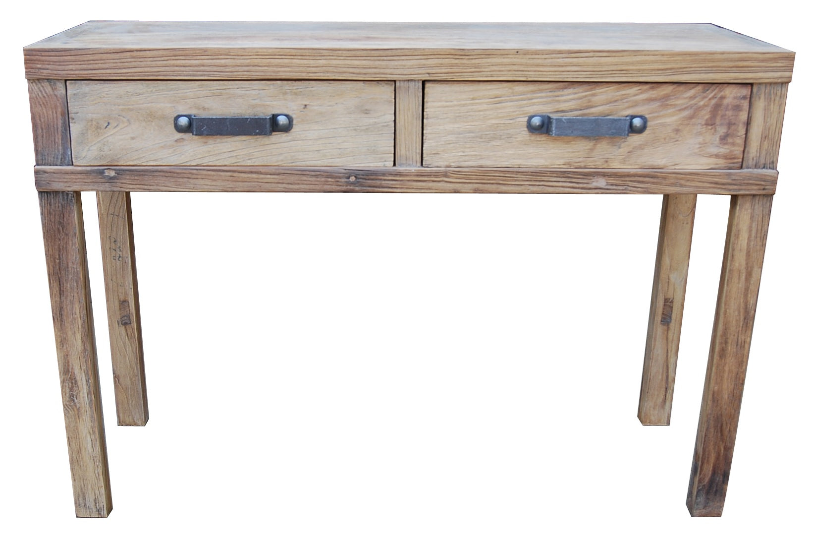 MF Recycled Elm Timber 2 Drawer Hall Table