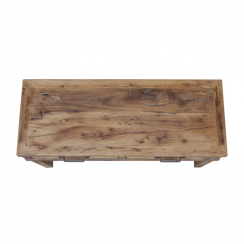 MF Recycled Elm Timber 2 Drawer Hall Table