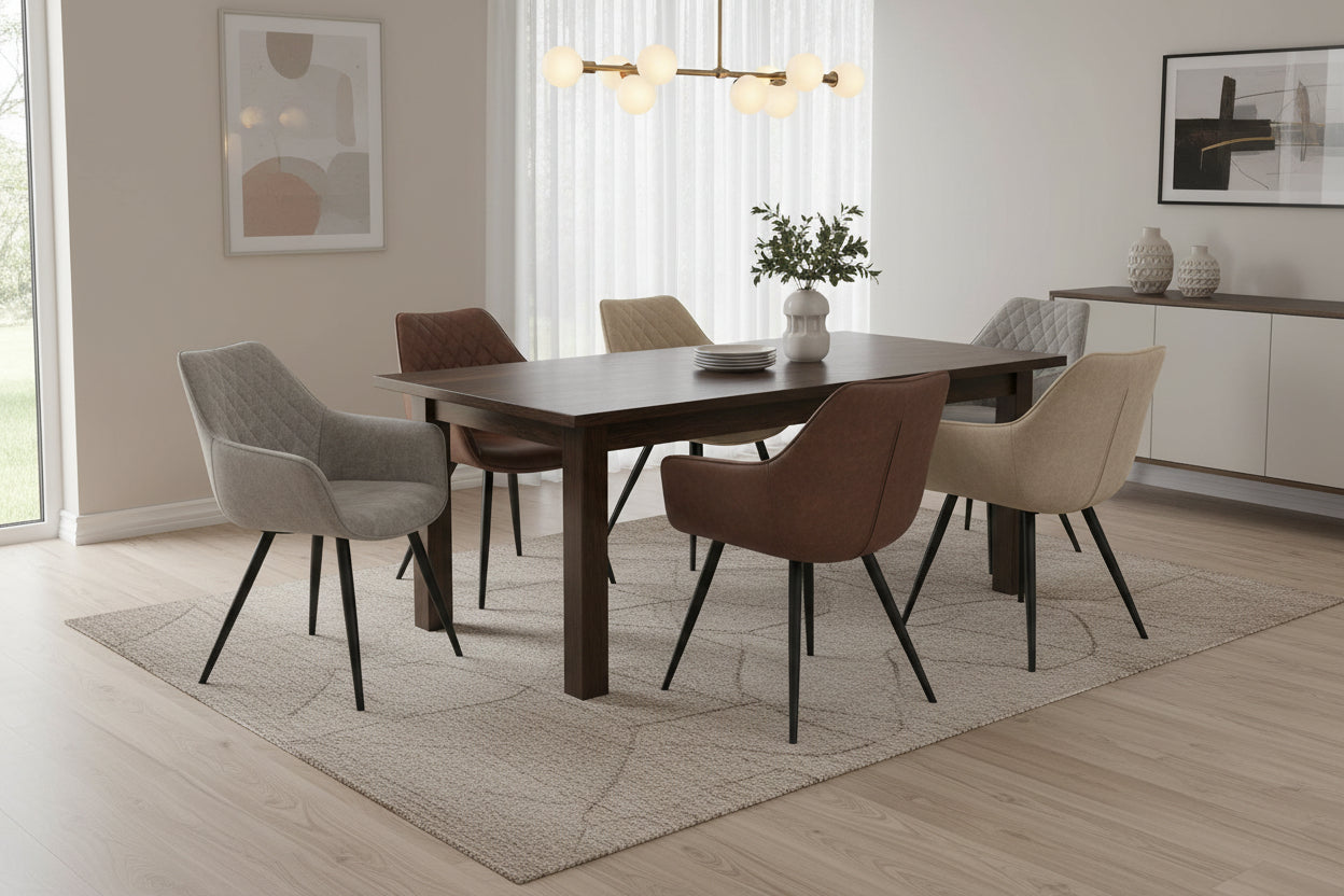 MF Bennett PU Leather Upholstered Metal Leg Dining Chair