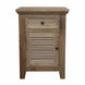 MF Recycled Elm Louvre Bedside Cabinet with 1 Drawer and Door