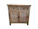 MF Recycled Elm Timber Rustic Louvre 2 Drawer 2 Door Cabinet