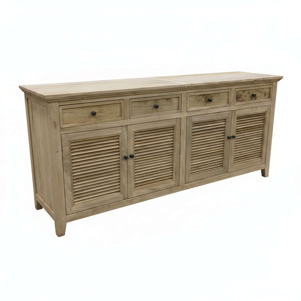 MF Recycled Elmwood Louvre 4 Drawer & 4 Door Sideboard