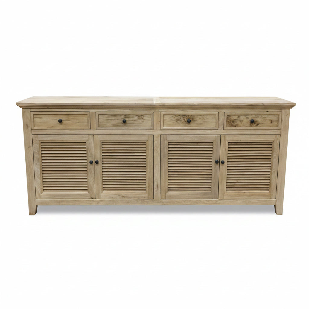 MF Recycled Elmwood Louvre 4 Drawer & 4 Door Sideboard
