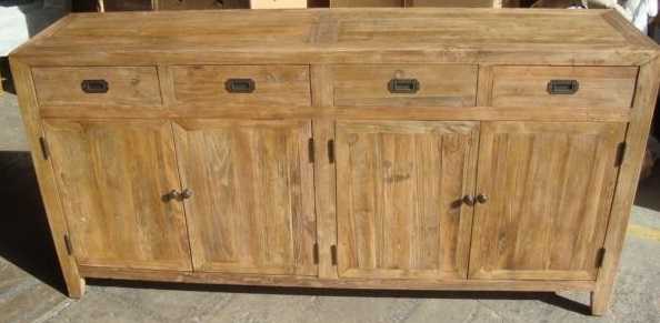 MF Recycled Elm Timber 4 Drawer 4 Door Buffet