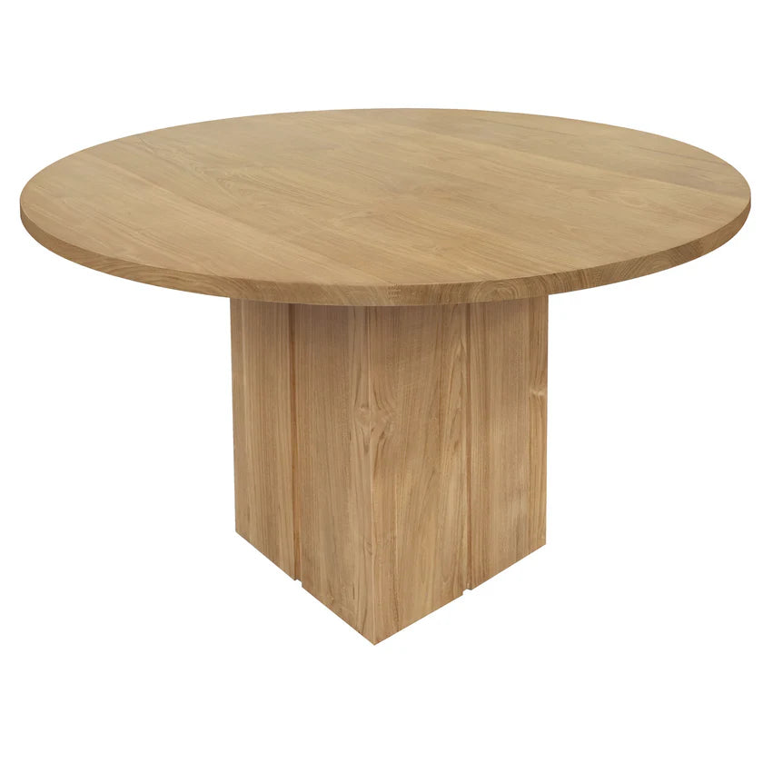 CT Newport Solid Timber Square Base Round Top Dining Table