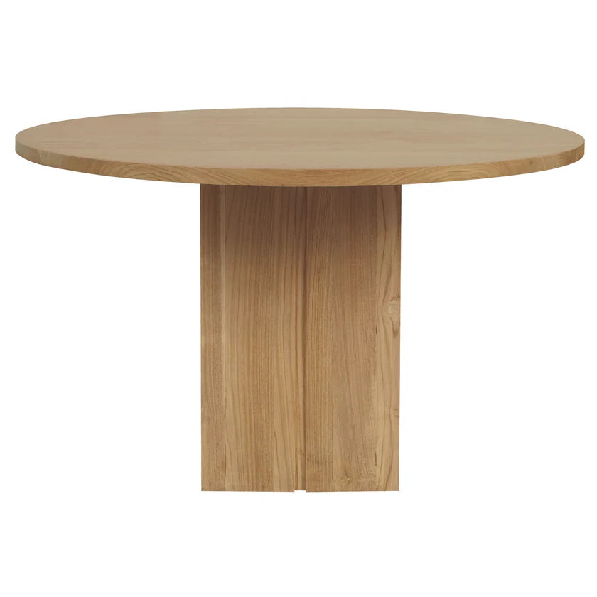 CT Newport Solid Timber Square Base Round Top Dining Table