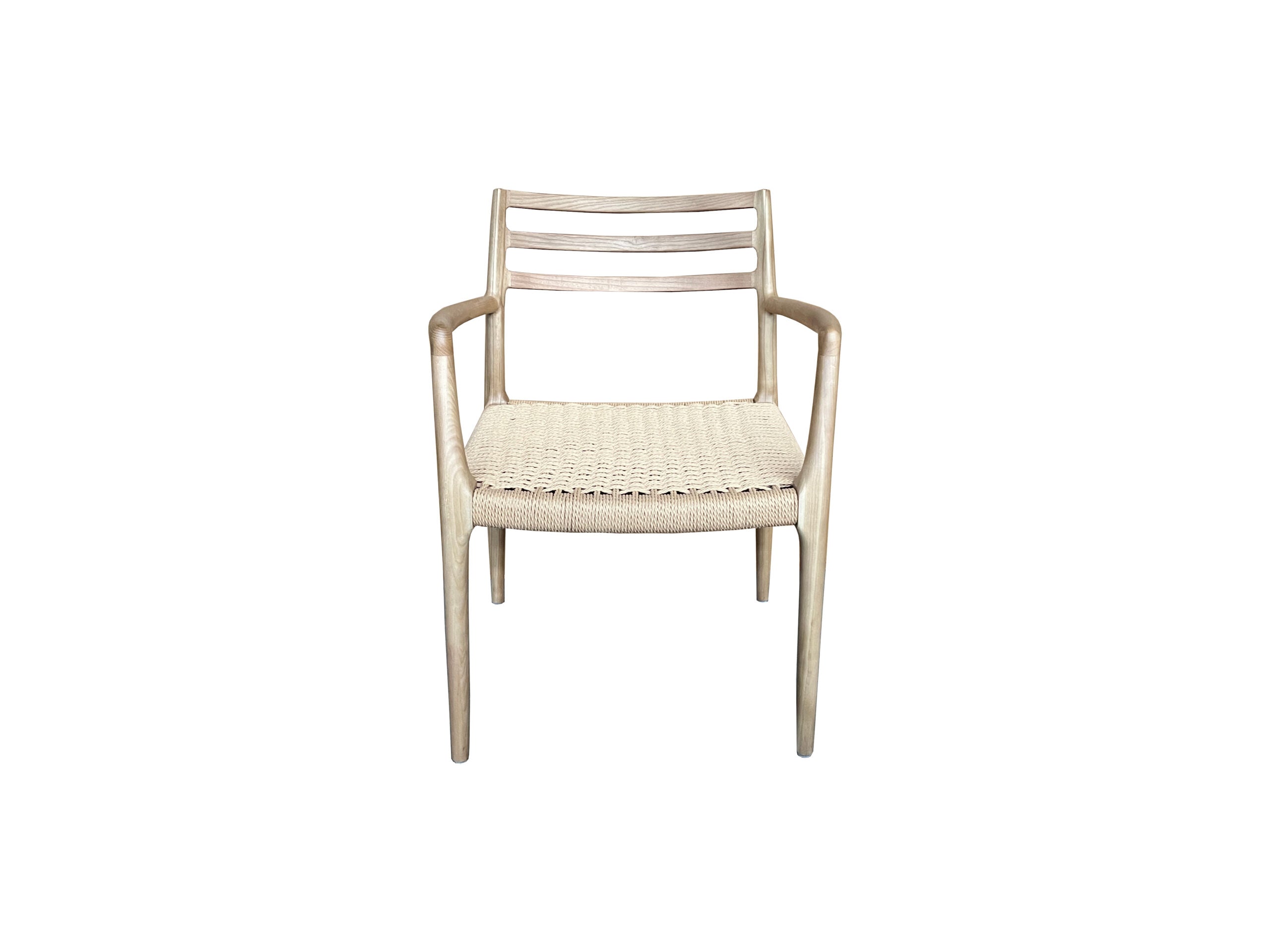 MF Porter Ladder Back Solid Timber Frame Woven Rope seat Dining Armchair