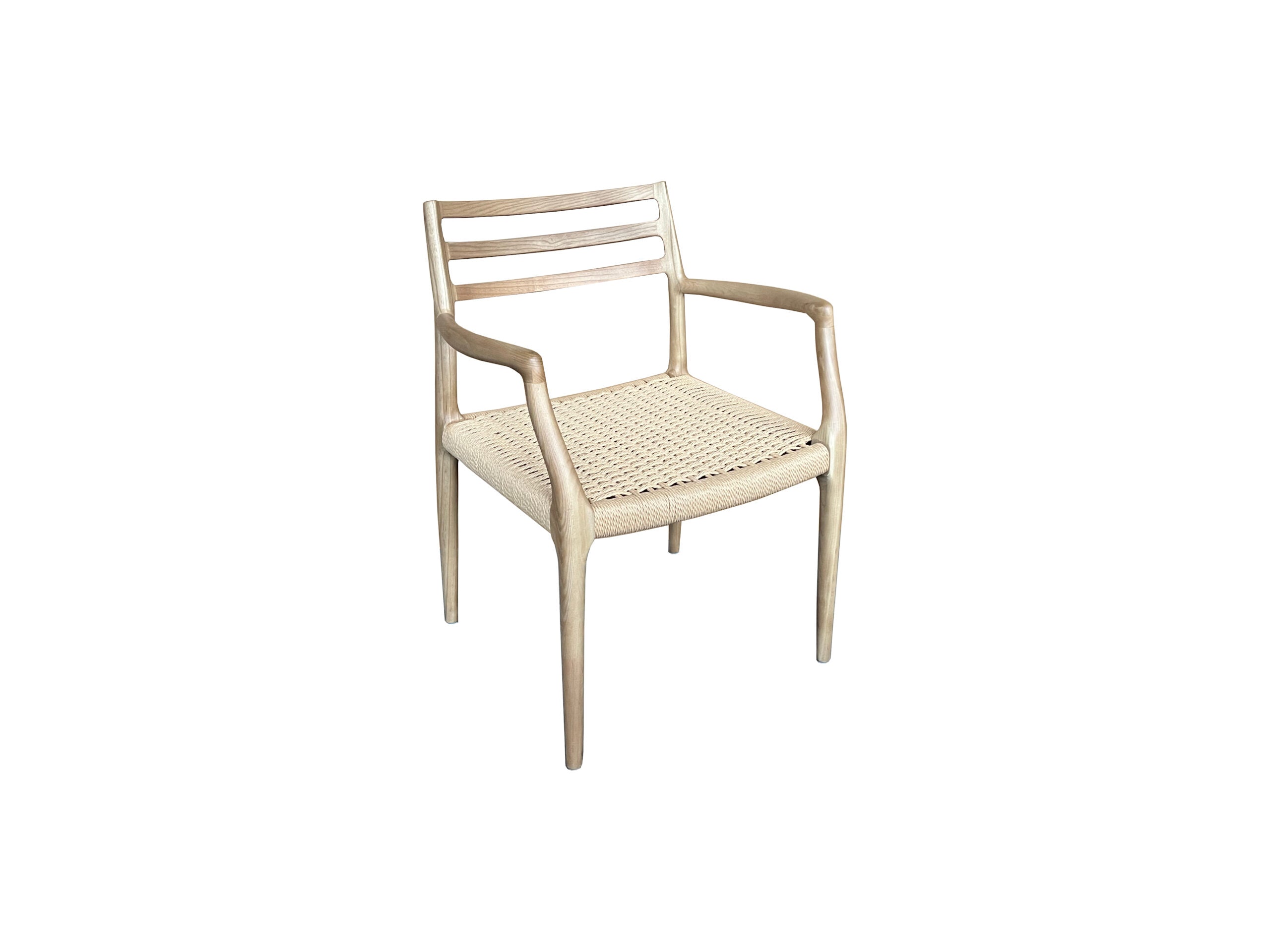 MF Porter Ladder Back Solid Timber Frame Woven Rope seat Dining Armchair