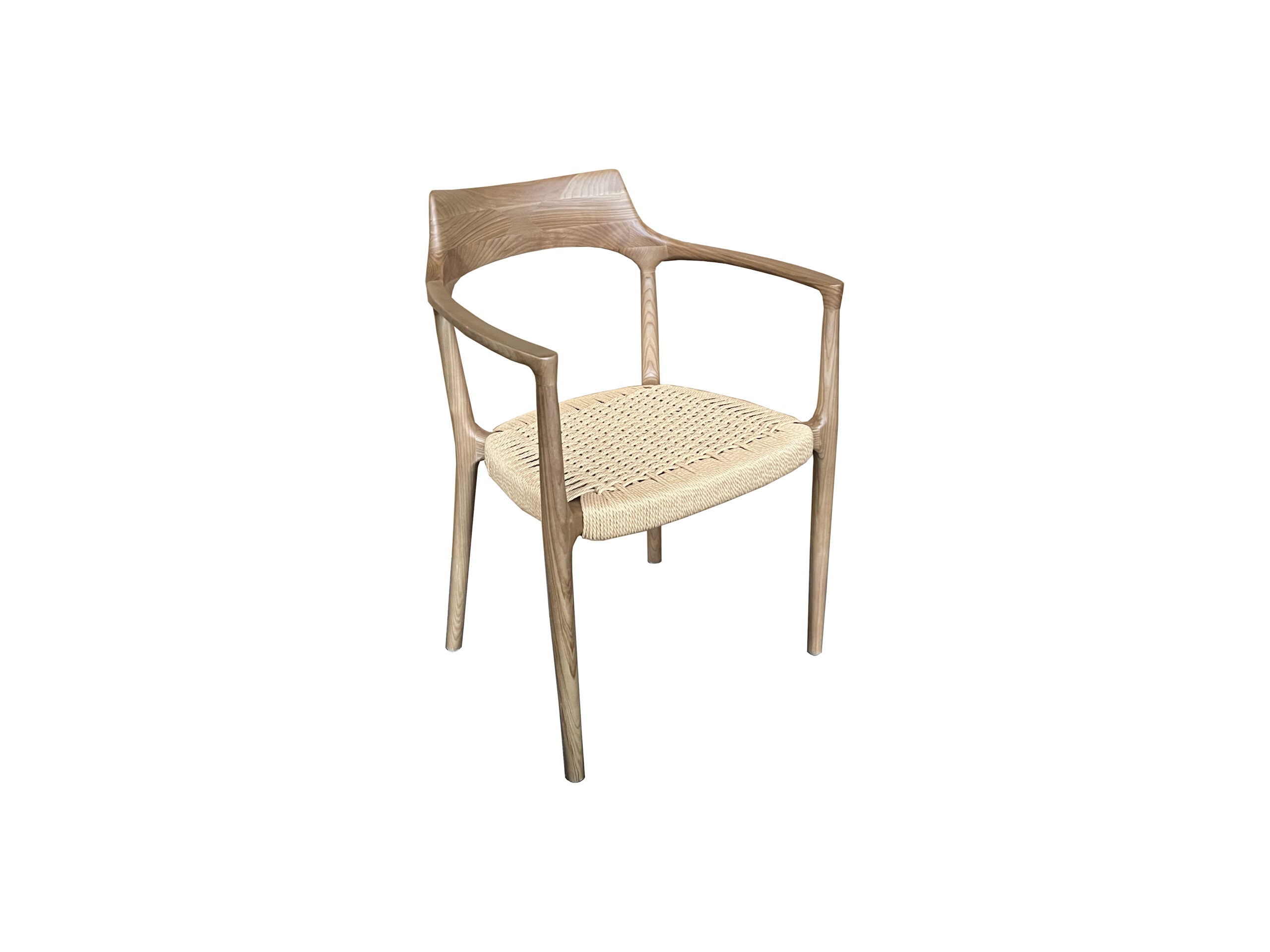 MF Porter Solid Timber Frame Woven Rope seat Dining Armchair