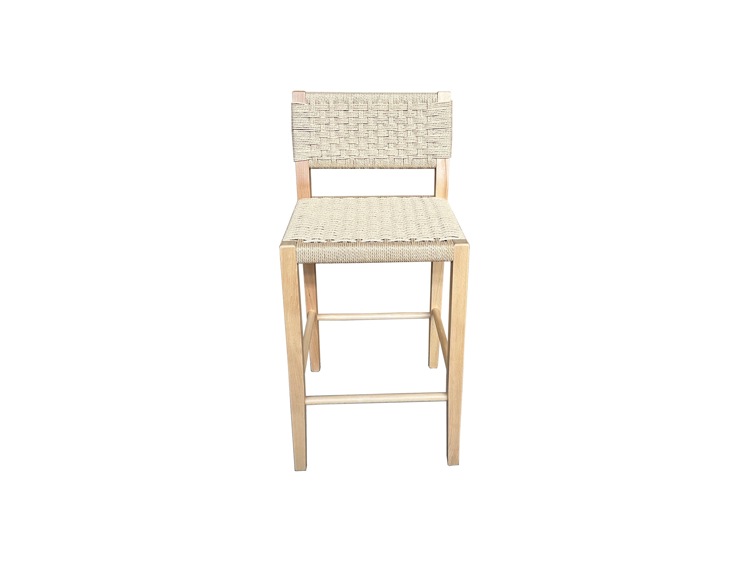 MF Oslo Beechwood Frame Woven Rope Barstool