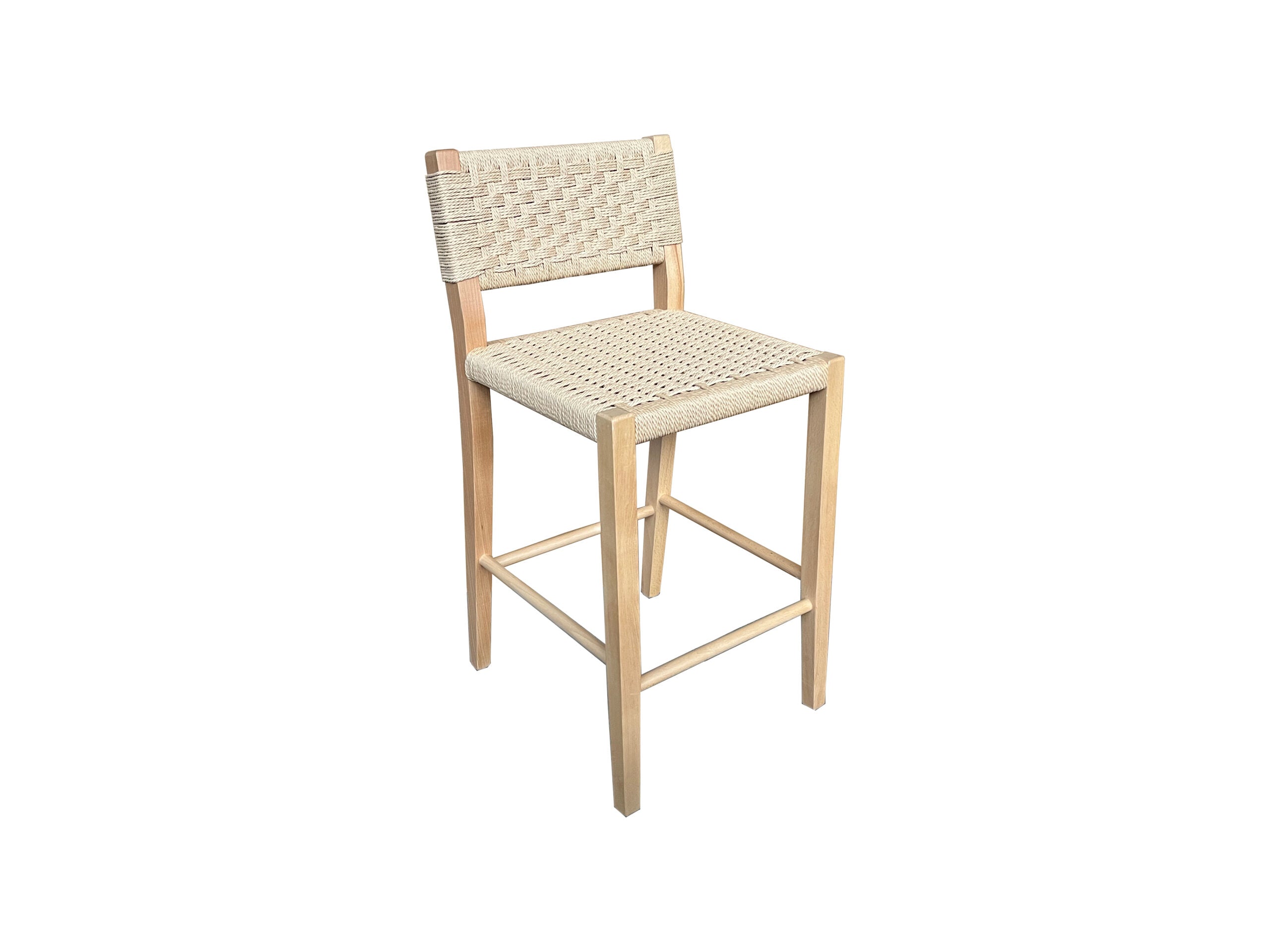 MF Oslo Beechwood Frame Woven Rope Barstool