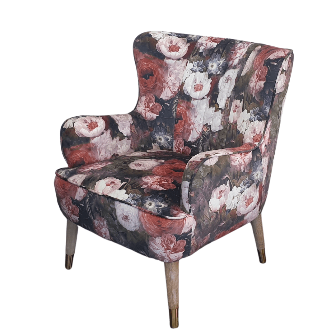 BT East Hampton Floral Velvet Upholstered Accent Chair