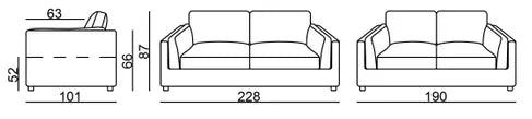 EL Denmark Fabric Sofa 2.5+2 Seater Set