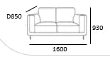 EL Gordon Steel 2 Seater Sofa