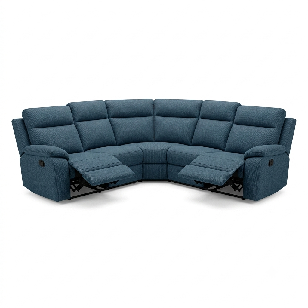 EL Rossie Fabric Upholstered 6 Seater Corner Recliners Lounge Suite