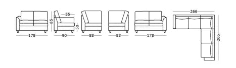 EL New York Fabric Upholstered Cnr 5 seater Sofa