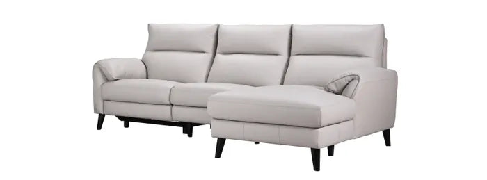 EL Malanie Chaise Leather 3 Seater Sofa