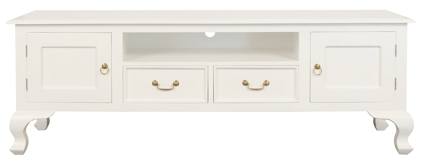 CT Queen Anne Solid Timber 2 Door 2 Drawer Entertainment Unit