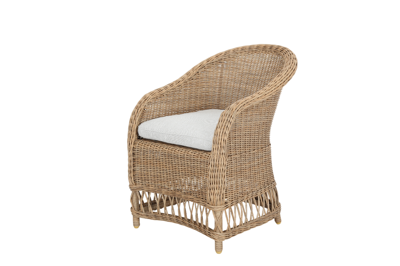 CR Ohana Wicker Outdoor Dining Armchair with Cushion