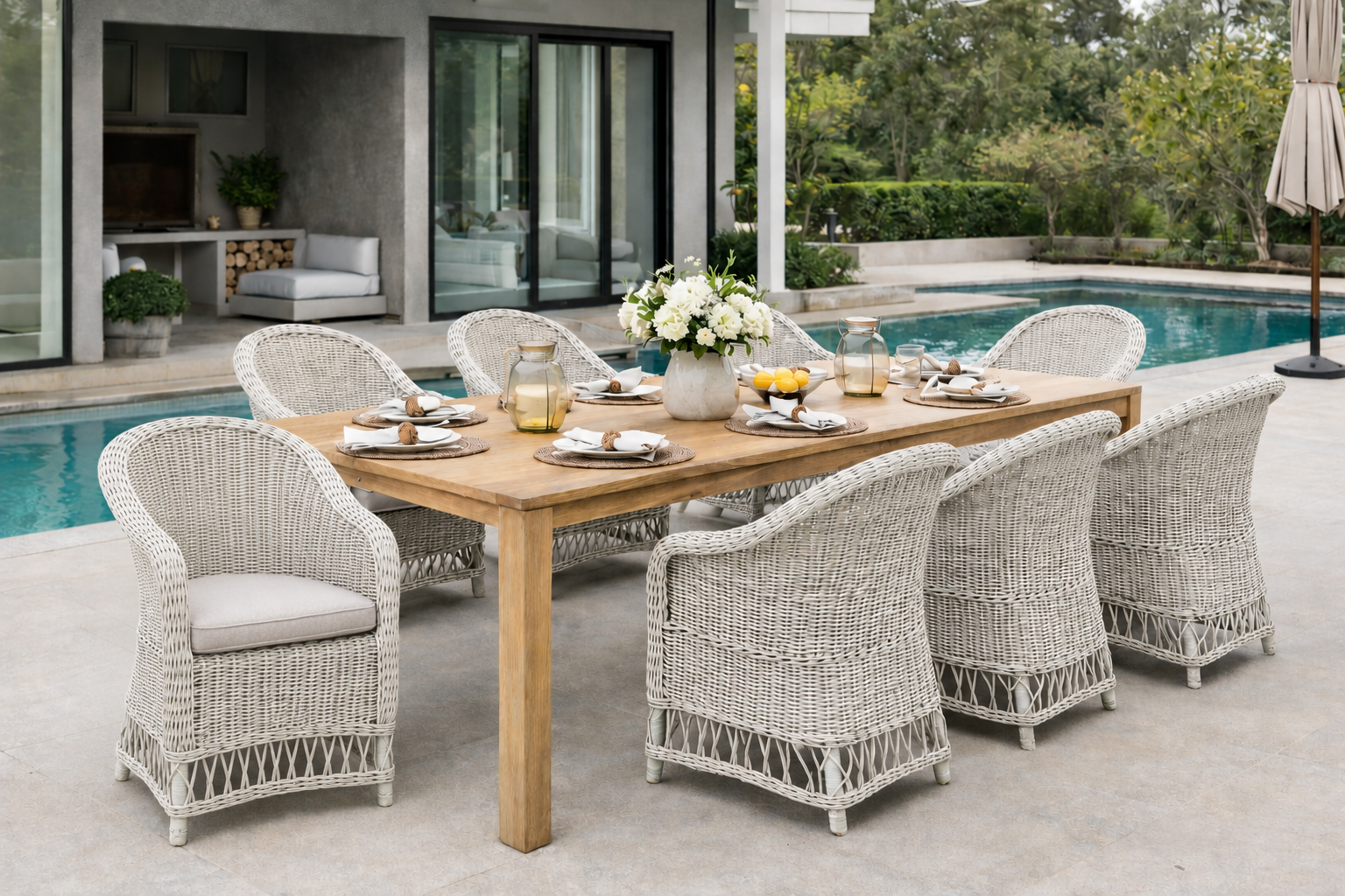 CR Koa Solid Hardwood Outdoor Dining Table