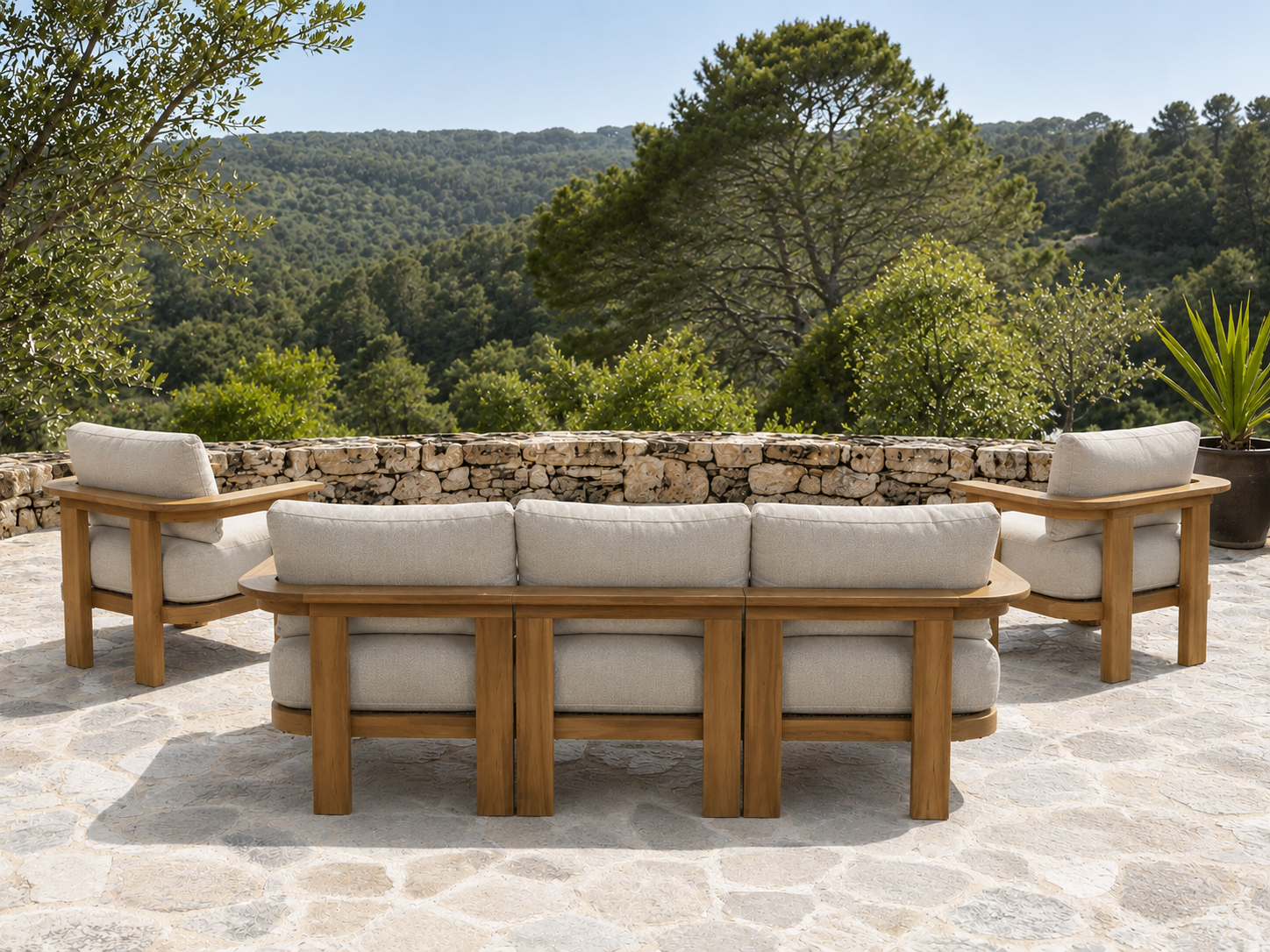 CR Moana 4 Piece Outdoor Lounge Set with Cushion