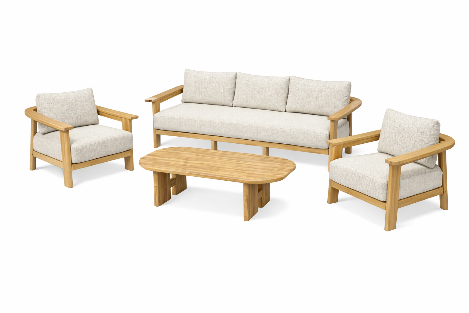 CR Moana 4 Piece Outdoor Lounge Set with Cushion